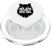 Mon Chat écoute Metal Funny Metal Head PopSockets PopGrip pour MagSafe