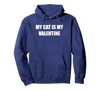 Mon Chat est ma Saint-Valentin Sweat à Capuche, Unisexe pour Adultes, Bleu Marine, XXL