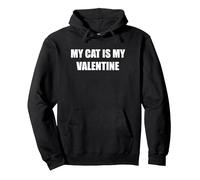 Mon Chat est ma Saint-Valentin Sweat à Capuche, Unisexe pour Adultes, Noir, M