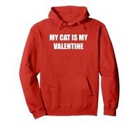 Mon Chat est ma Saint-Valentin Sweat à Capuche, Unisexe pour Adultes, Rouge, M