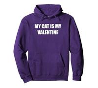 Mon Chat est ma Saint-Valentin Sweat à Capuche, Unisexe pour Adultes, Violet, M