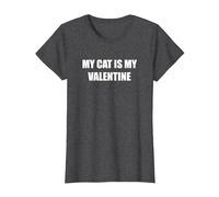 Mon Chat est ma Saint-Valentin T-Shirt, Femme, Chiné Foncé, M