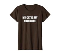 Mon Chat est ma Saint-Valentin T-Shirt, Femme, Marron, M