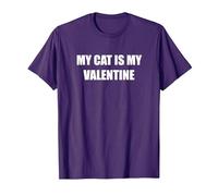 Mon Chat est ma Saint-Valentin T-Shirt, Homme, Violet, M