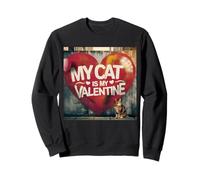 Mon Chat est ma Saint-Valentin Tabby Street Graffiti Sweatshirt