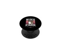 Mon Chat est Mon Amour de Saint-Valentin drôle en Forme de cœur PopSockets PopGrip Adhésif