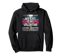 Mon Chat est Mon Amoureux des Chats Graffiti Tabby Street pour la Saint-Valentin Sweat à Capuche