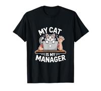 Mon Chat est Mon Manager Un Travail Amusant à la Maison T-Shirt