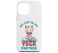 Mon Chat est Mon Partenaire de Yoga drôle Coque pour iPhone 13 Pro Max