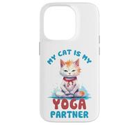 Mon Chat est Mon Partenaire de Yoga drôle Coque pour iPhone 14 Pro