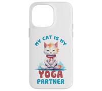 Mon Chat est Mon Partenaire de Yoga drôle Coque pour iPhone 14 Pro Max