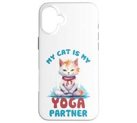 Mon Chat est Mon Partenaire de Yoga drôle Coque pour iPhone 16 Plus