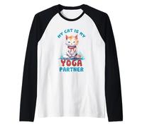 Mon Chat est Mon Partenaire de Yoga drôle Manche Raglan