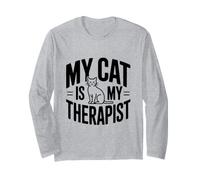 Mon Chat est Mon thérapeute Amoureux des Chats Manche Longue