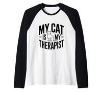 Mon Chat est Mon thérapeute Amoureux des Chats Manche Raglan