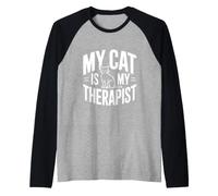 Mon Chat est Mon thérapeute Amoureux des Chats Manche Raglan
