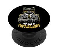 Mon Chat est Plus Intelligent Que Le président, Animal de Compagnie Politique Amusant PopSockets PopGrip Adhésif
