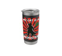 Mon chat est un monstre - Motif chat amusant Kajju Gobelet isotherme en acier inoxydable double paroi