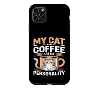Mon Chat et café sont ma personnalité Humour Coque pour iPhone 11 Pro Max