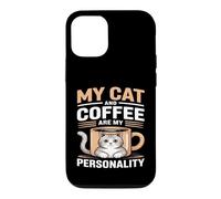 Mon Chat et café sont ma personnalité Humour Coque pour iPhone 12/12 Pro