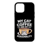 Mon Chat et café sont ma personnalité Humour Coque pour iPhone 12 Mini