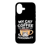 Mon Chat et café sont ma personnalité Humour Coque pour iPhone 17
