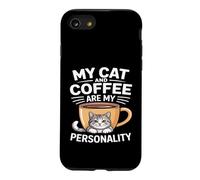 Mon Chat et café sont ma personnalité Humour Coque pour iPhone SE (2020) / 7/8