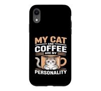 Mon Chat et café sont ma personnalité Humour Coque pour iPhone XR