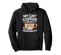 Mon Chat et café sont ma personnalité Humour Sweat à Capuche