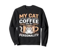 Mon Chat et café sont ma personnalité Humour Sweatshirt