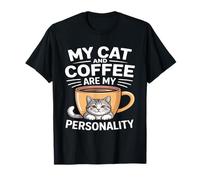 Mon Chat et café sont ma personnalité Humour T-Shirt