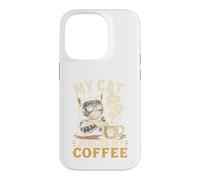 Mon Chat Juge Mon Café Rituel Matinal Propriétaire Club Coque pour iPhone 14 Pro