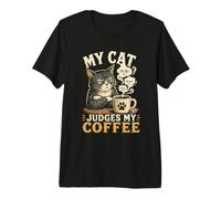 Mon Chat Juge Mon Café Rituel Matinal Propriétaire Club T-Shirt Haut de Gamme