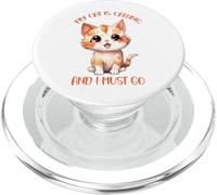 Mon Chat m'appelle et Je Dois y Aller PopSockets PopGrip pour MagSafe