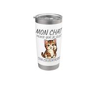 Mon Chat pense que je suis son colocataire Drôle Chats Gobelet isotherme en acier inoxydable double paroi