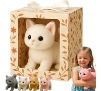 Mon Chat Réaliste AI - Apportez Une Joie Et Une Chaleur sans Fin, 2025 Nouveau Chaton De Robot Intelligent, Se Déplace comme Un Vrai Chat, des Chats Jouets Qui Marchent, des Miaules Et des Repr White