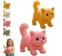 Mon Chat réaliste, mouvements et Sons, Peut Marcher, miauler, remuer la tête et la Queue, Chaton Robot Qui se comporte comme Un Vrai Chaton, Compagnon pour Les Amoureux des Chats Pink + Orange