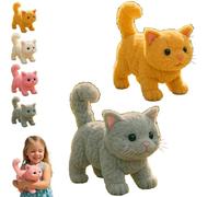 Mon Chat réaliste, mouvements et Sons, Peut Marcher, miauler, remuer la tête et la Queue, Chaton Robot Qui se comporte comme Un Vrai Chaton, Compagnon pour Les Amoureux des Chats Gray + Orange