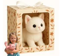 Mon Chat réaliste, Nouveau Robot 2025, Chaton Qui agit comme Un Vrai Chaton, Jouet pour réaliste,interactif en Peluche pour Adultes, Chats Jouets Qui marchent White