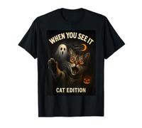 Mon Chat voit Un fantôme, Un Selfie d'halloween drôle, Une Saison effrayante T-Shirt