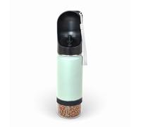 Mon Chateau Bouteille d'eau portable pour chien de 414 ml avec rangement de collations de 118 ml, corps en acier inoxydable, anti-fuite, passe au lave-vaisselle, bouteille de voyage pour chiens, chats