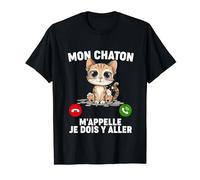 Mon Chaton M'appelle Humour Animal Chaton Chat Cadeau T-Shirt