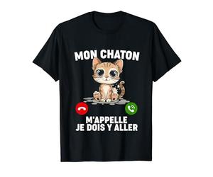 Mon Chaton M'appelle Humour Animal Chaton Chat Cadeau T-Shirt