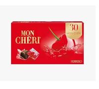 Mon Chéri - Bonbons au Chocolat Noir Fourrés à la Liqueur de Cerise, Boîte de 30 Unités