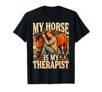 Mon Cheval est Mon thérapeute Équitation T-Shirt Graphique avec Valeur