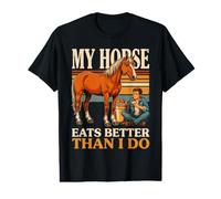 Mon Cheval Mange Mieux Que Moi T-Shirt Graphique avec Valeur
