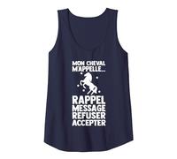 Mon Cheval m'appelle Rappel Cheval Débardeur, Femme, Bleu Marine, XL