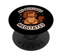 Mon Cheval Mustang médite Un Animal de Compagnie Mignon et drôle PopSockets PopGrip Adhésif