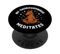 Mon Cheval Pur-Pain médite de façon drôle et Mignonne PopSockets PopGrip Adhésif