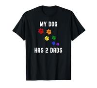Mon chien a deux papas Gay Pride, un père de chien LGBT LGBTQ Rainbow T-Shirt